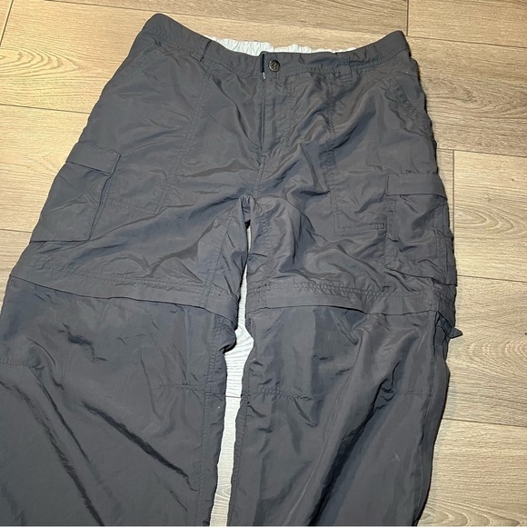 REI Pants - REI Gray Convertible Pants Shorts Womens Sz 14 Petite Elastic Waist Zip Fly